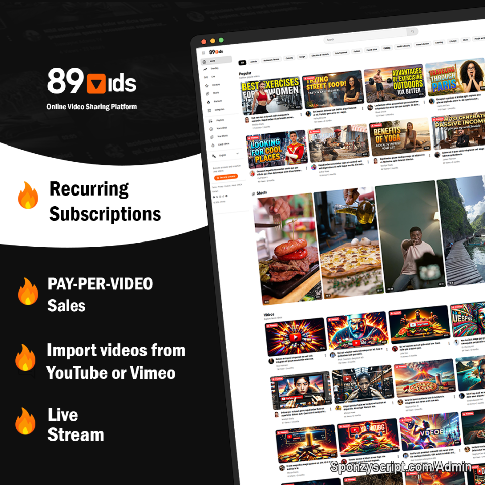 Want to launch your own video platform and start monetizing from day one?

With 89Vids you can:
🔥 Sell recurring subscriptions
🔥 Offer pay-per-view videos
🔥 Import content from YouTube or Vimeo
🔥 Live stream

All in one production-ready platform.
👉 Ideal for creators, startups, and content businesses.

https://t.co/afOCR5O0sX